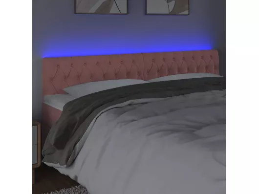 Kauf Unique LED Kopfteil Rosa 180x7x78/88 cm Samt VIP-Rabatte