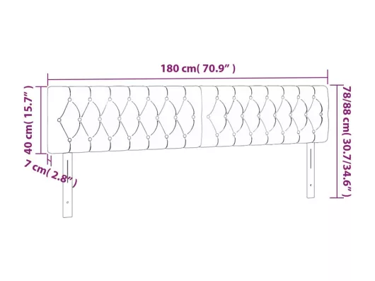 Kauf Unique LED Kopfteil Rosa 180x7x78/88 cm Samt VIP-Rabatte