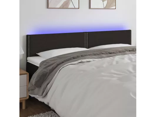 Kauf Unique LED Kopfteil Schwarz 200x5x78/88 cm Stoff Tiefpreis