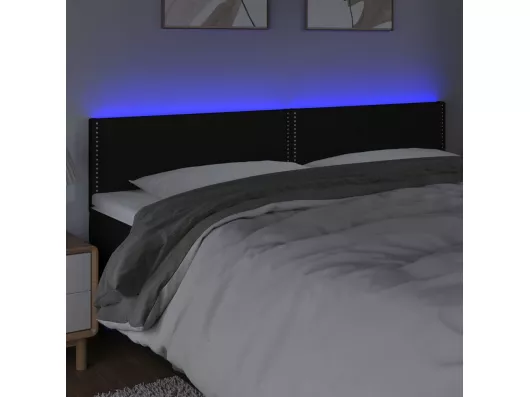 Kauf Unique LED Kopfteil Schwarz 200x5x78/88 cm Stoff Tiefpreis