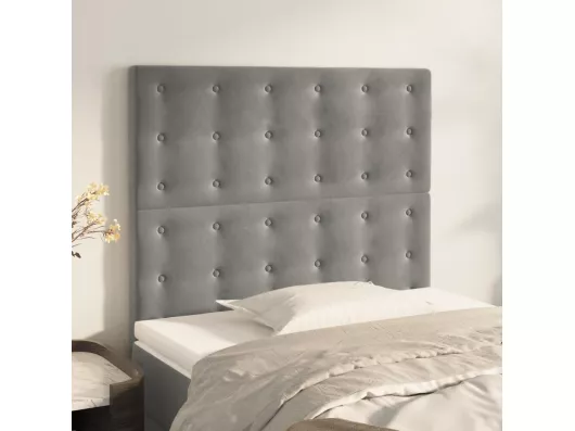 Kauf Unique Kopfteile 2 Stk. Hellgrau 80x5x78/88 cm Samt Neueste Stile