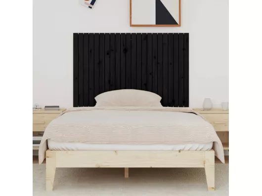 Kauf Unique Wand-Kopfteil Schwarz 140x3x90 cm Massivholz Kiefer Letzte 2 Tage