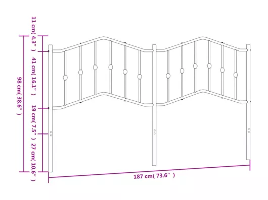 Kauf Unique Kopfteil Metall Weiß 180 cm Letzter Tag