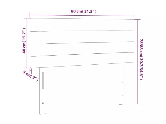 Kauf Unique LED Kopfteil Schwarz 80x5x78/88 cm Samt Zeitbegrenzte Promotion