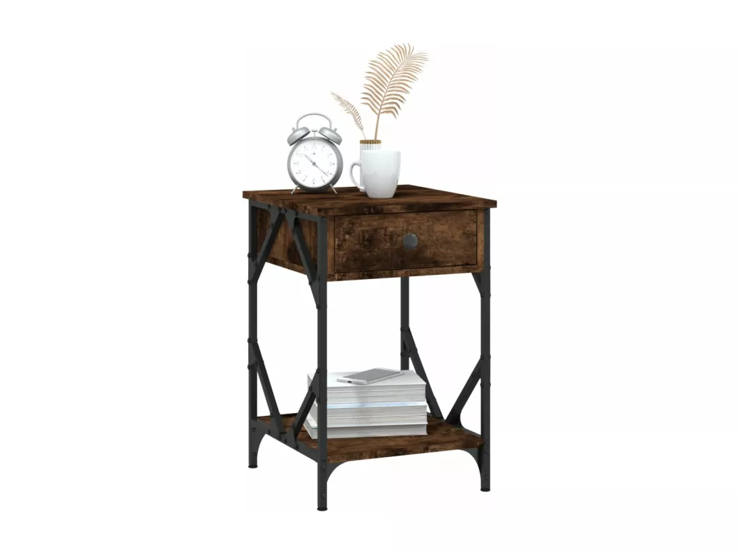 Kauf Unique Nachttisch Räuchereiche 40x42x60 cm Holzwerkstoff Sonderangebot der Fabrik