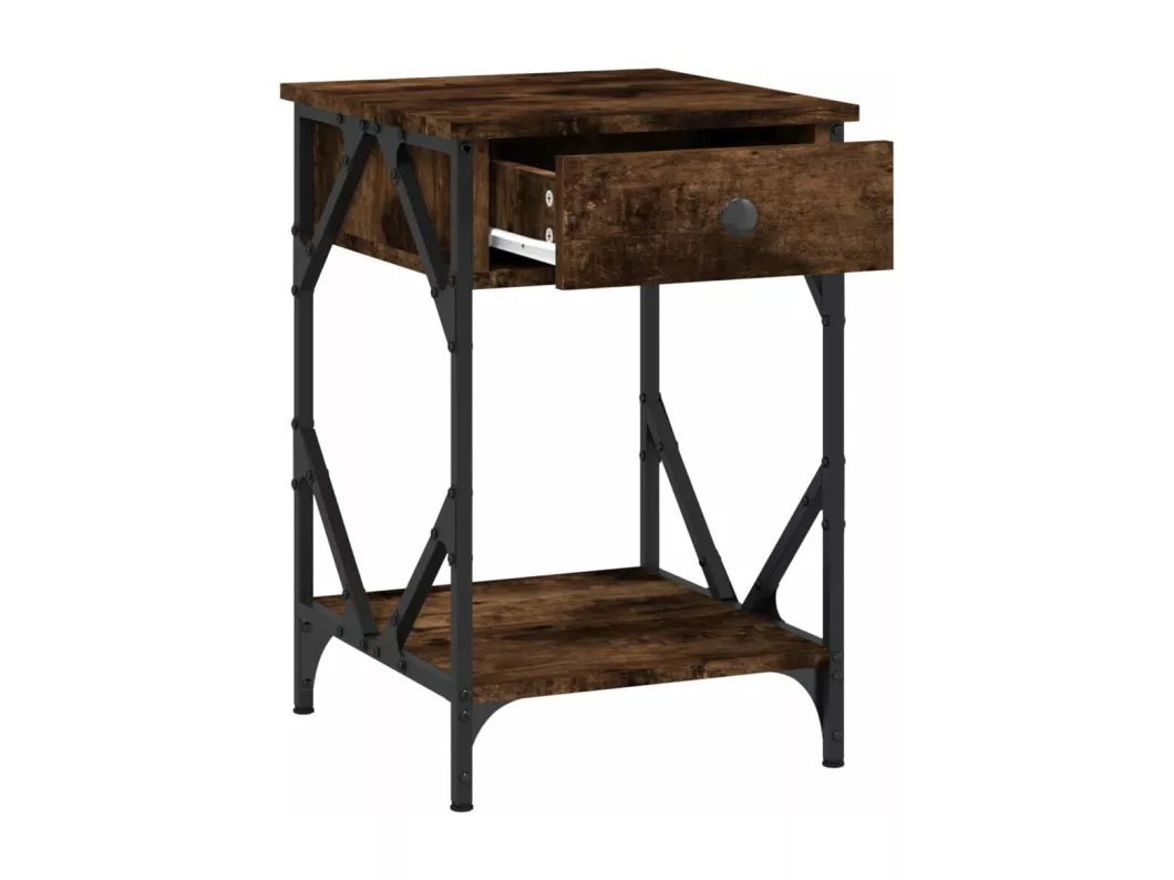 Kauf Unique Nachttisch Räuchereiche 40x42x60 cm Holzwerkstoff Sonderangebot der Fabrik