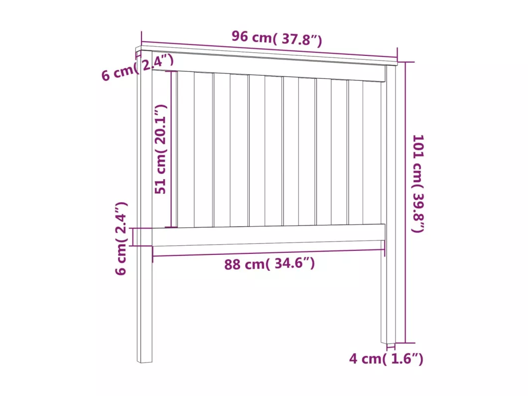 Kauf Unique Kopfteil 96x6x101 cm Massivholz Kiefer Discount Store für neue Produkte