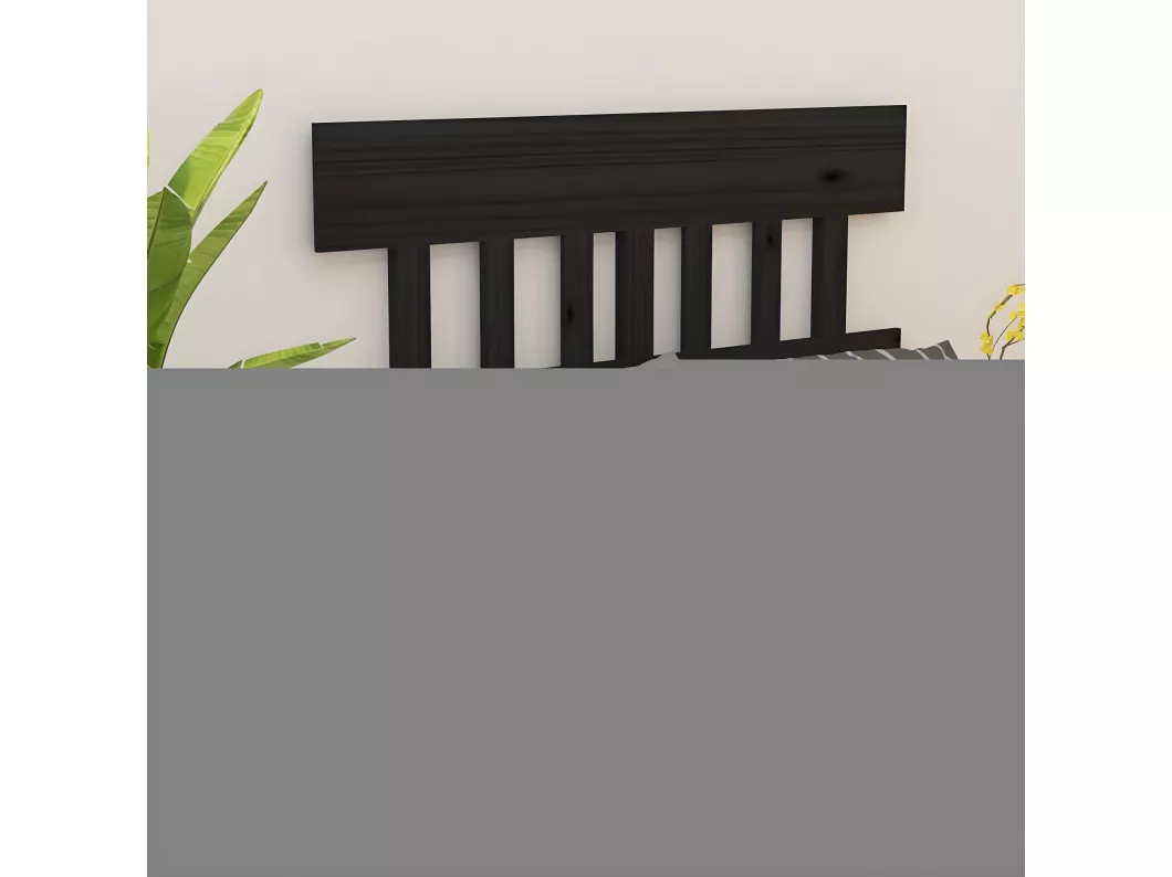 Kauf Unique Kopfteil Schwarz 123,5x3x81 cm Massivholz Kiefer