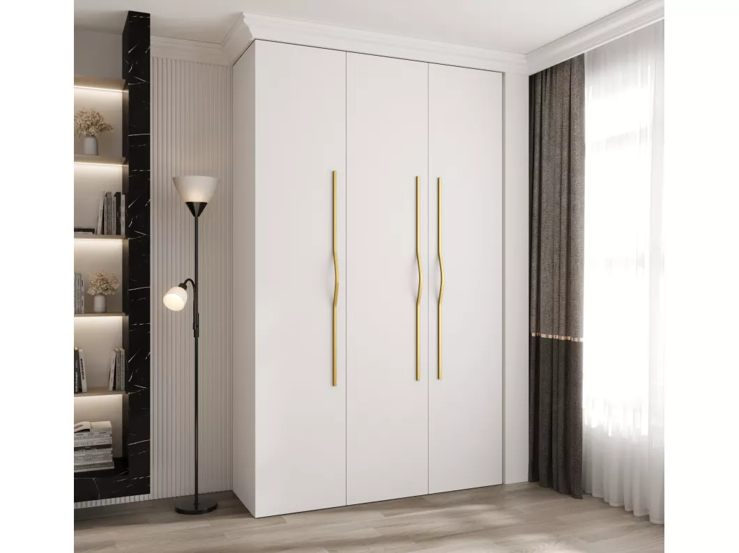 Kauf Unique Drehtürenschrank Como 2 245,5/150/40 3-türig (Weiß/Gold) Begrenzt auf 3 Tage