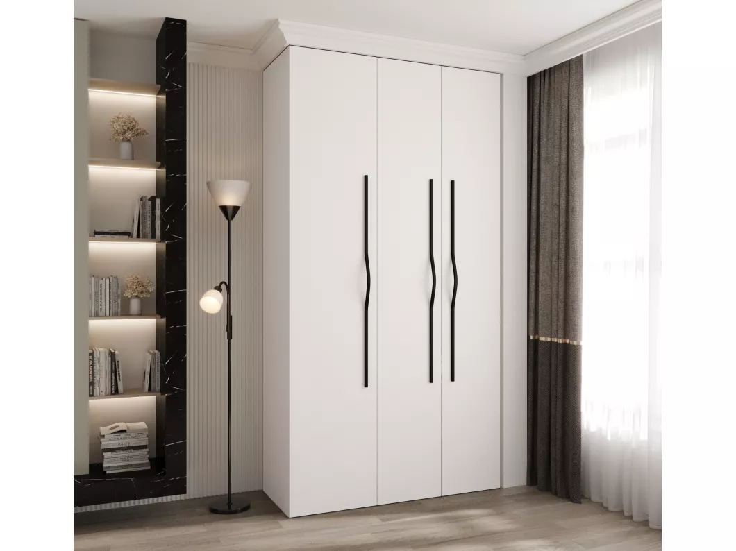 Kauf Unique Drehtürenschrank Como 2 245,5/130/40 3-türig (Weiß/Schwarz) Speichern exportieren