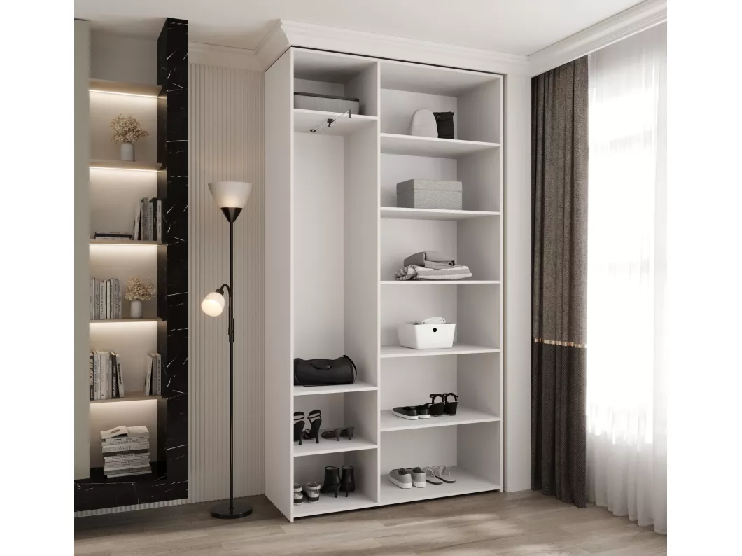 Kauf Unique Drehtürenschrank Como 2 245,5/130/40 3-türig (Weiß/Schwarz) Speichern exportieren