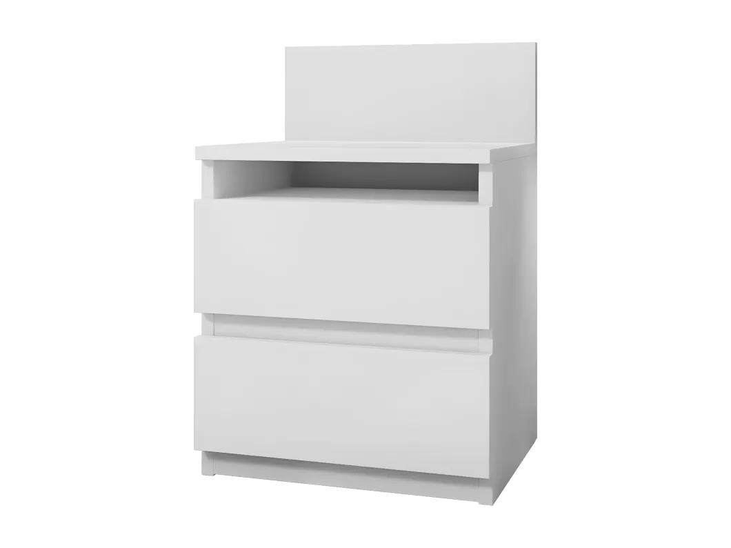 Kauf Unique Nachttisch mit 2 Schubladen - 40x32x59 cm - Weiß - Malwa M1 Rabatte dieses Monats