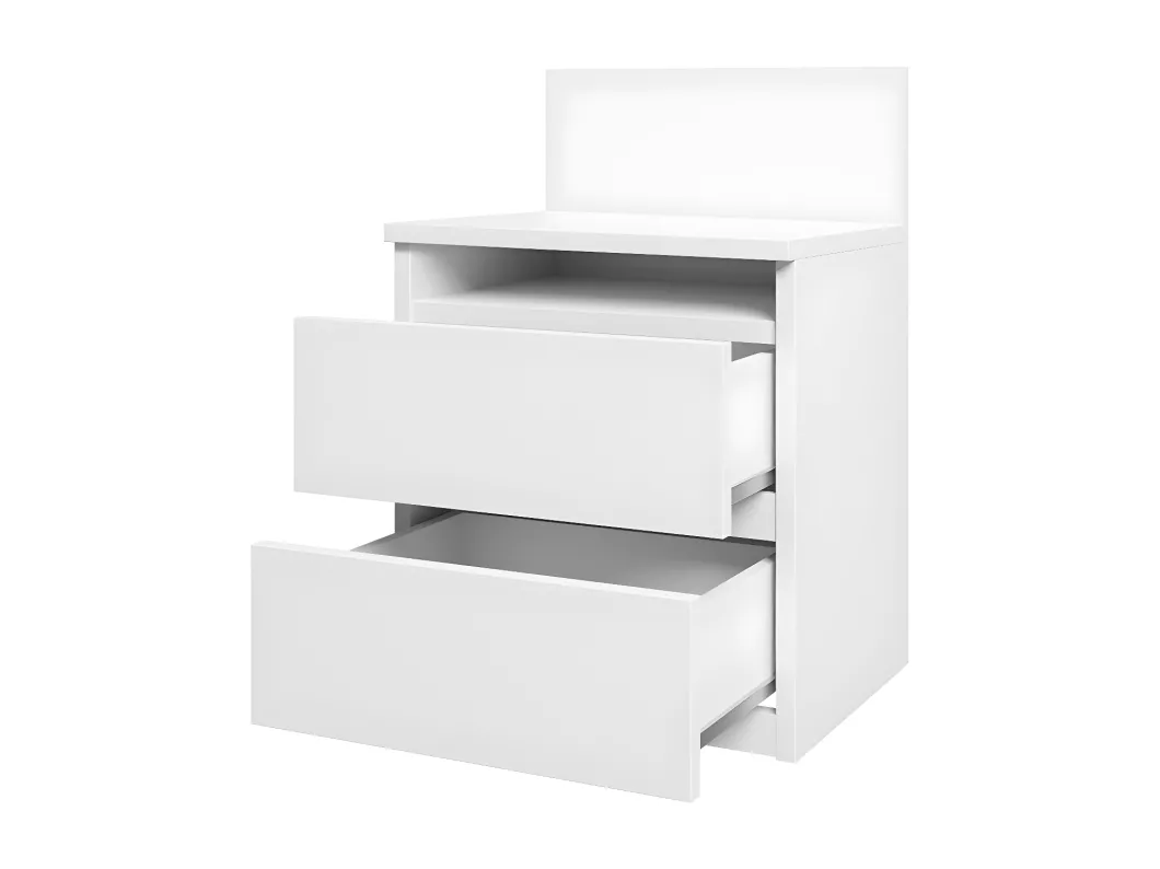 Kauf Unique Nachttisch mit 2 Schubladen - 40x32x59 cm - Weiß - Malwa M1 Rabatte dieses Monats