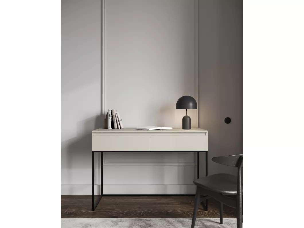 Kauf Unique Schminktisch Schreibtisch - Graubeige mit schwarzem Metallgestell - 120 cm - BEMMI