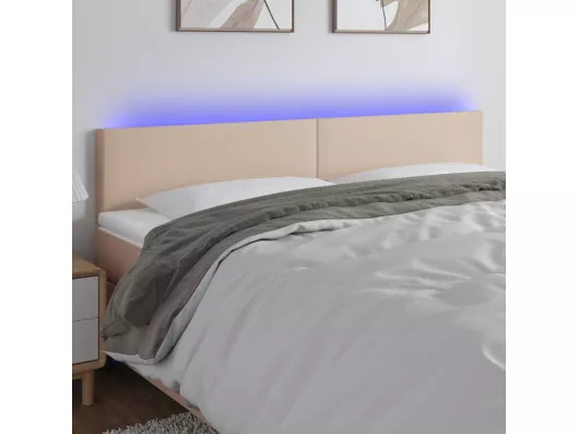 Kauf Unique LED Kopfteil Cappuccino-Braun 180x5x78/88 cm Kunstleder