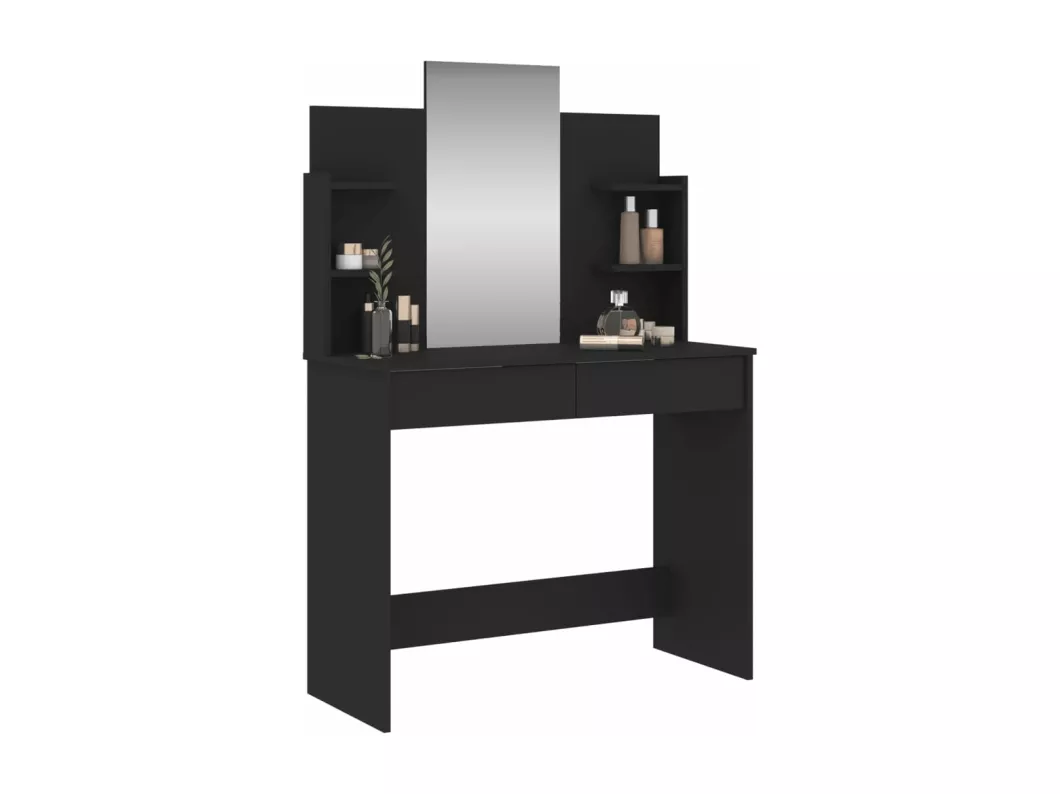 Kauf Unique Schminktisch mit Spiegel Schwarz 96x39x142 cm im Angebot