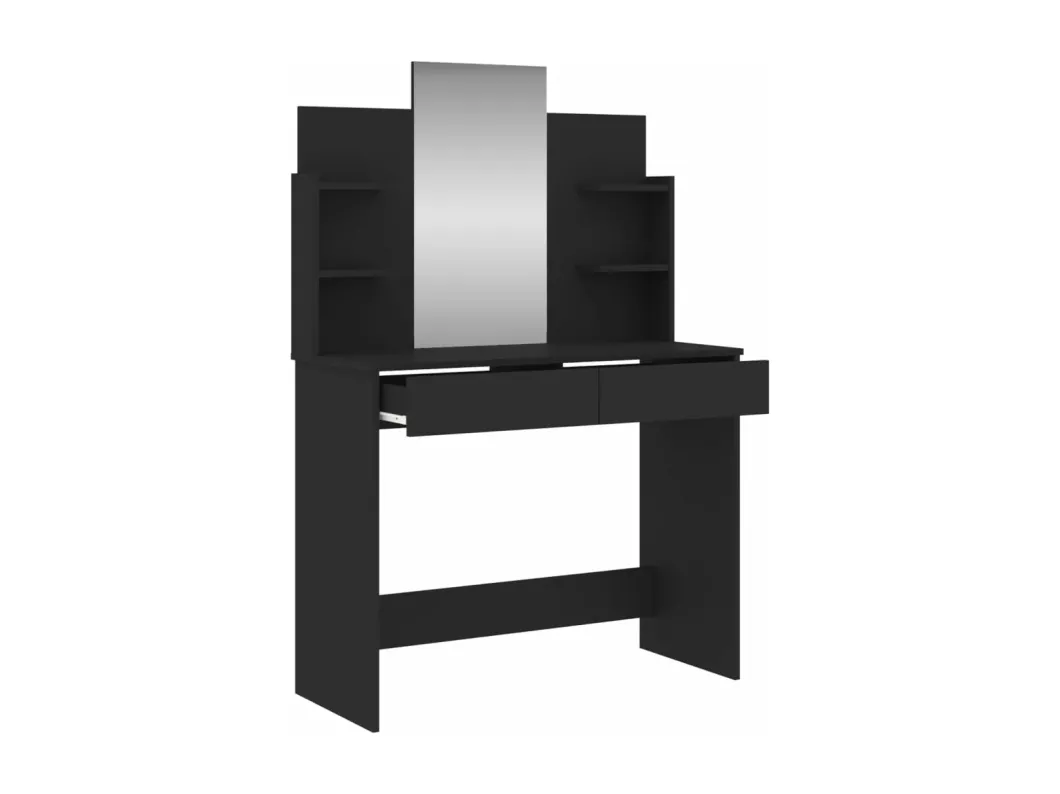 Kauf Unique Schminktisch mit Spiegel Schwarz 96x39x142 cm im Angebot