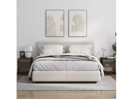 Kauf Unique Nachttische mit Glastüren 2 Stk. Räuchereiche 35x37x42 cm Blitzverkäufe