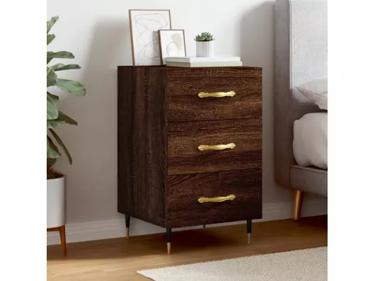 Kauf Unique Nachttisch Braun Eichen-Optik 40x40x66 cm Holzwerkstoff