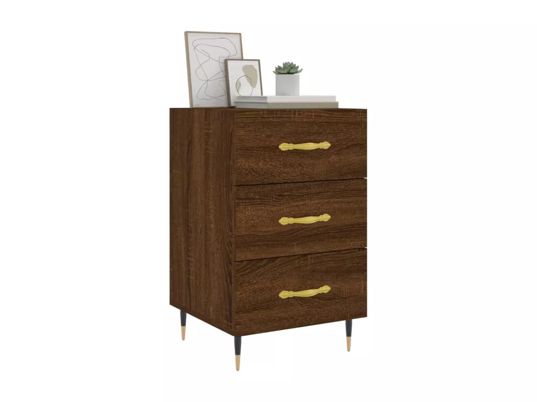 Kauf Unique Nachttisch Braun Eichen-Optik 40x40x66 cm Holzwerkstoff Fabrik Onlineshop