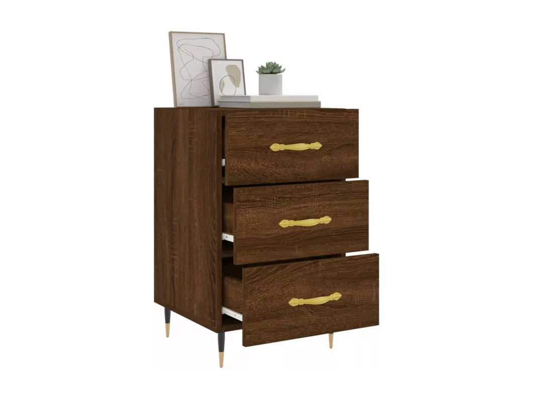 Kauf Unique Nachttisch Braun Eichen-Optik 40x40x66 cm Holzwerkstoff Fabrik Onlineshop
