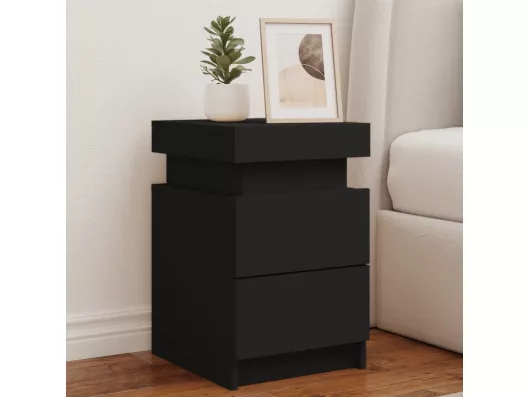 Kauf Unique Nachttische mit LED-Leuchten 2 Stk. Schwarz 35x39x55 cm