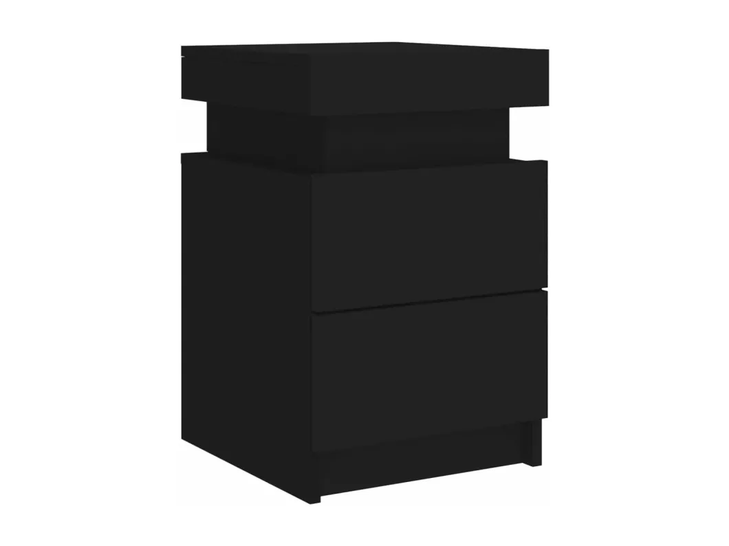 Kauf Unique Nachttische mit LED-Leuchten 2 Stk. Schwarz 35x39x55 cm Sonderangebot