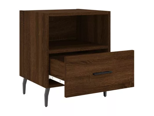 Kauf Unique Nachttische 2Stk. Braun Eichen-Optik 40x35x47,5cm Holzwerkstoff Versandkostenfrei