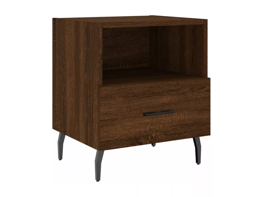 Kauf Unique Nachttische 2Stk. Braun Eichen-Optik 40x35x47,5cm Holzwerkstoff Versandkostenfrei