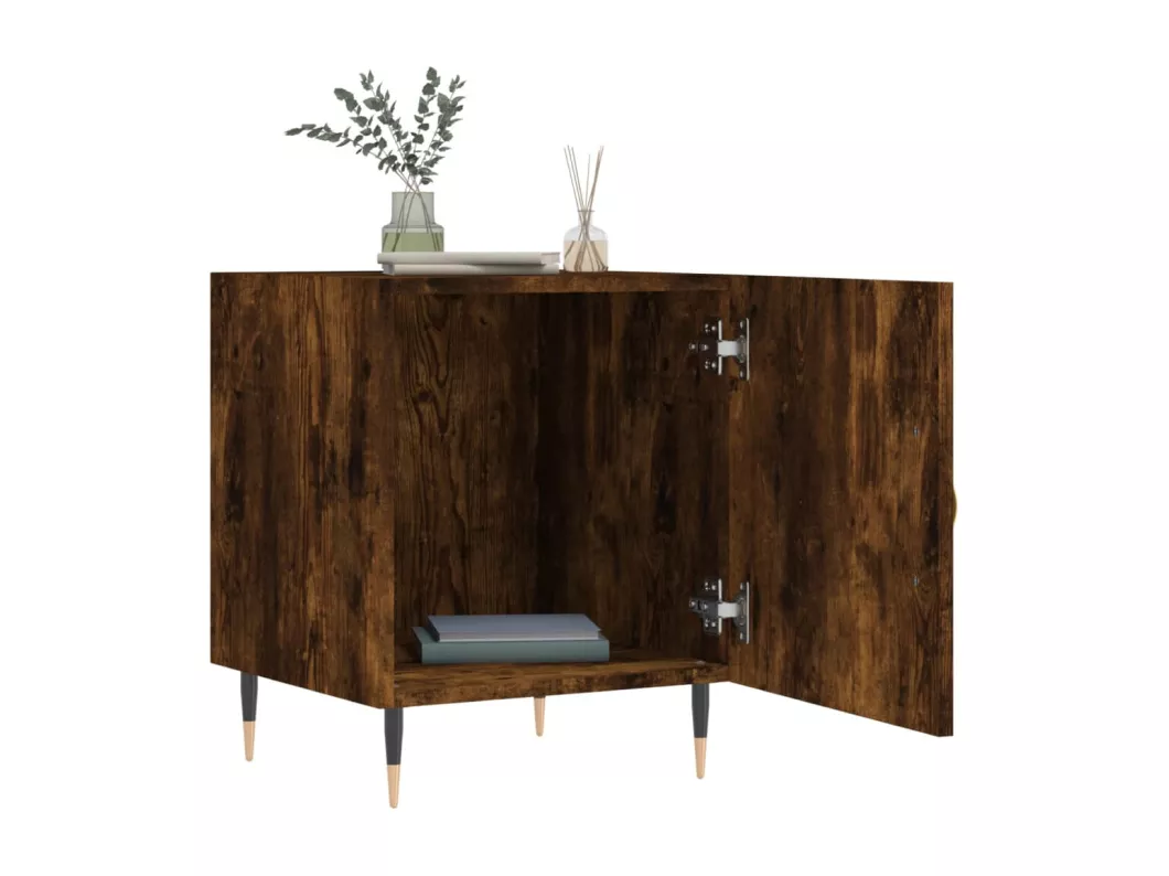 Kauf Unique Nachttische 2 Stk. Räuchereiche 40x40x50 cm Holzwerkstoff Begrenztes Angebot