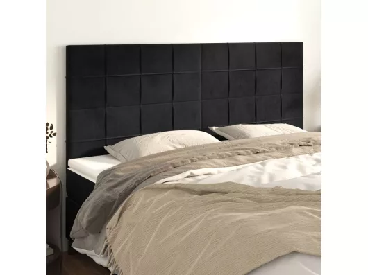 Kauf Unique Kopfteile 4 Stk. Schwarz 80x5x78/88 cm Samt Online Shopping