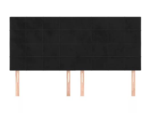 Kauf Unique Kopfteile 4 Stk. Schwarz 80x5x78/88 cm Samt Online Shopping