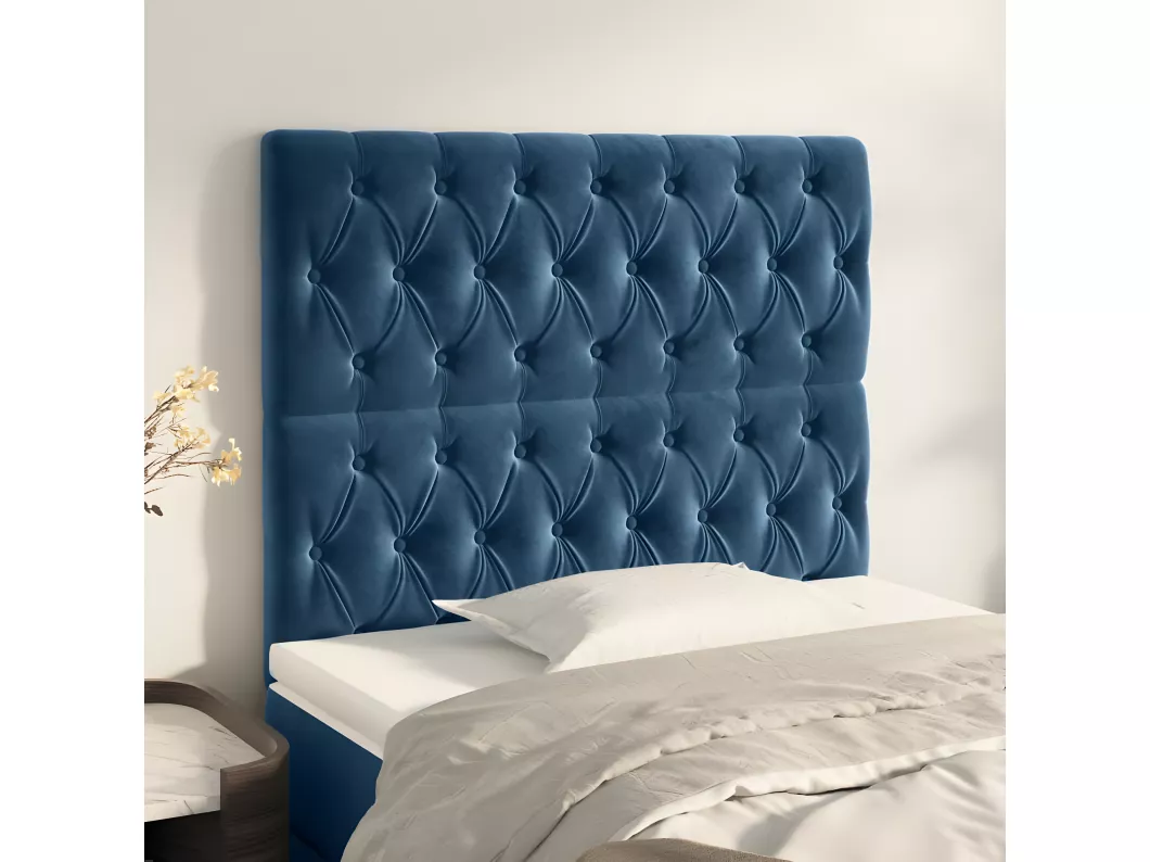 Kauf Unique Kopfteile 2 Stk. Dunkelblau 90x7x78/88 cm Samt