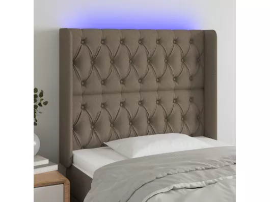 Kauf Unique LED Kopfteil Taupe 93x16x118/128 cm Stoff