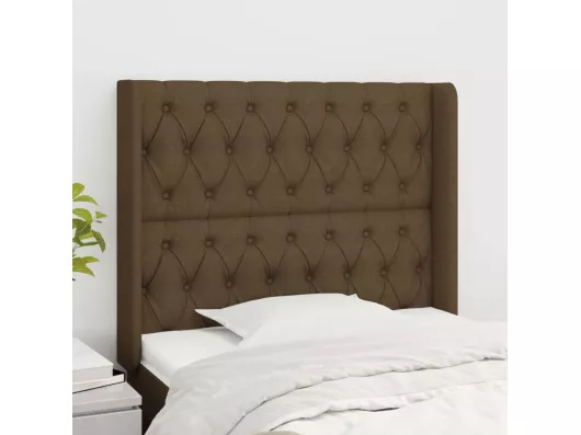 Kauf Unique Kopfteil mit Ohren Dunkelbraun 103x16x118/128 cm Stoff Osterangebot