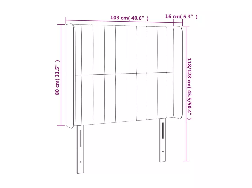 Kauf Unique LED Kopfteil Taupe 103x16x118/128 cm Stoff Muttertagsangebot
