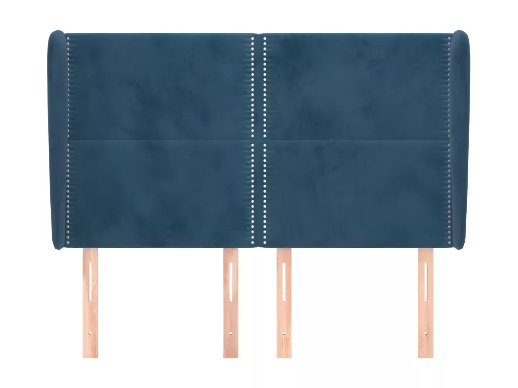 Kauf Unique Kopfteil mit Ohren Dunkelblau 147x23x118/128 cm Samt Valentinstagsangebot