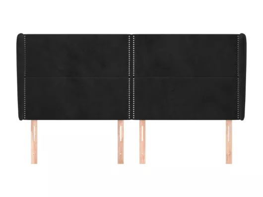 Kauf Unique Kopfteil mit Ohren Schwarz 203x23x118/128 cm Samt Jubiläumsangebot