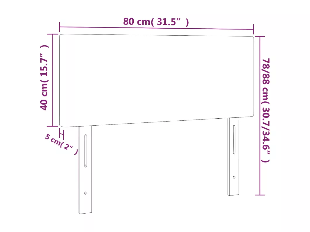 Kauf Unique LED Kopfteil Braun 80x5x78/88 cm Kunstleder Neueste Mode