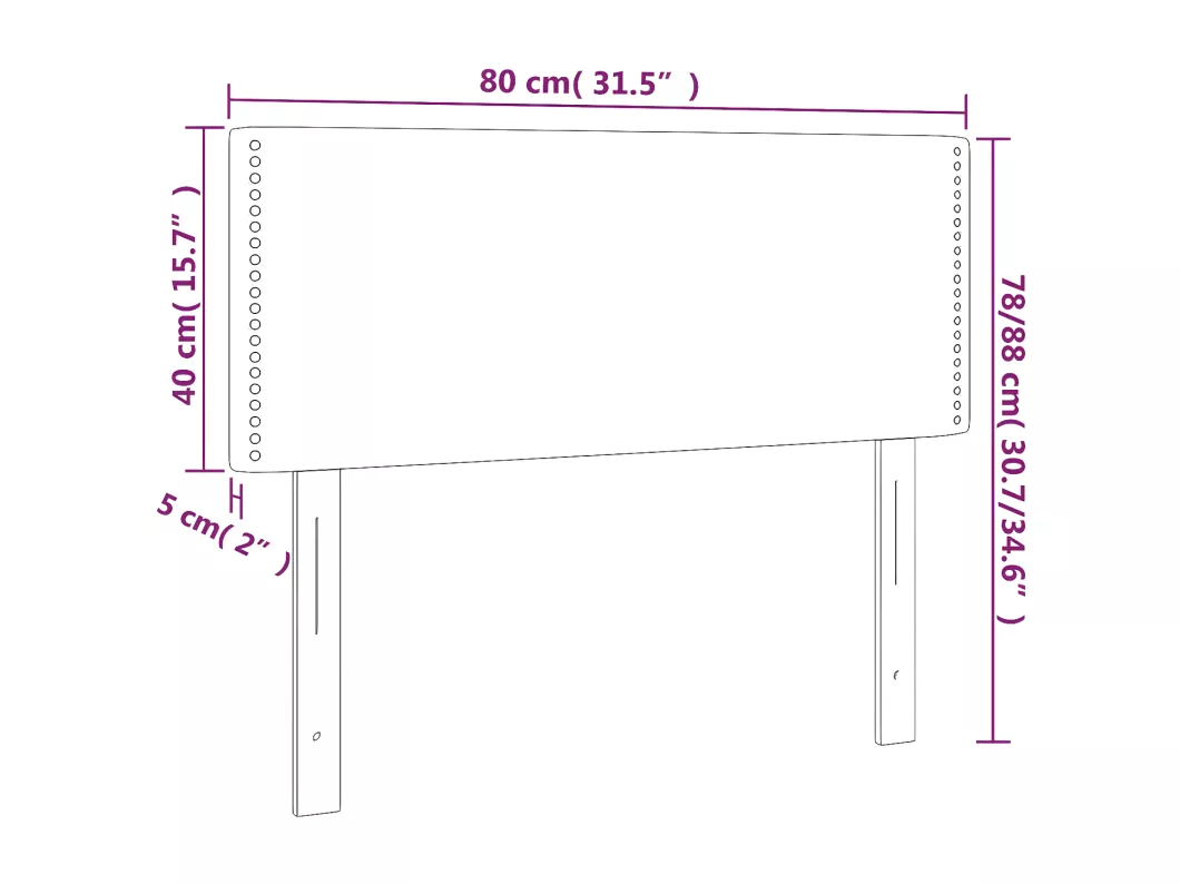 Kauf Unique LED Kopfteil Hellgrau 80x5x78/88 cm Stoff Exklusive Angebote