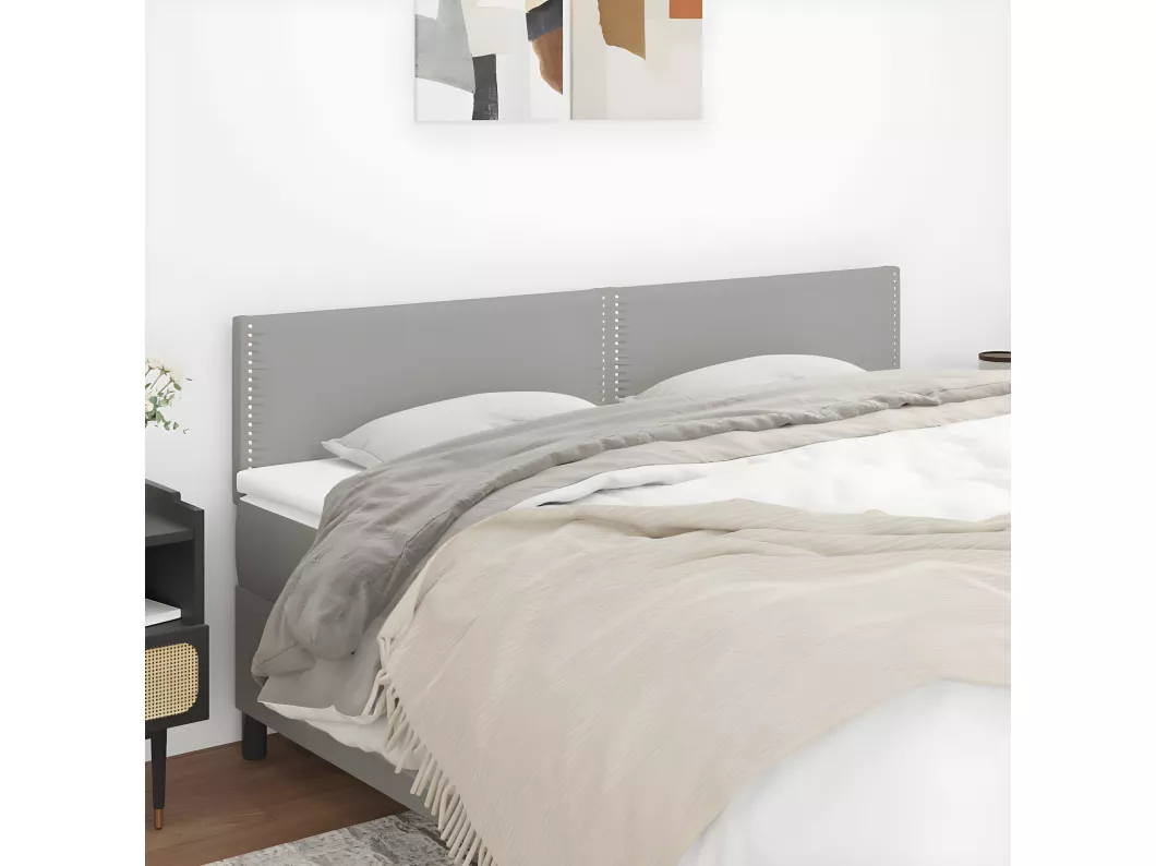 Kauf Unique Kopfteile 2 Stk. Hellgrau 90x5x78/88 cm Stoff