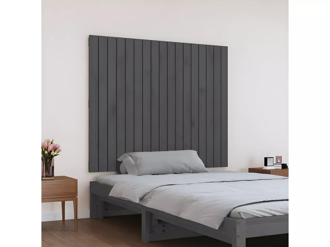 Kauf Unique Wand-Kopfteil Grau 108x3x90 cm Massivholz Kiefer Kauf eins, bekomm eins gratis