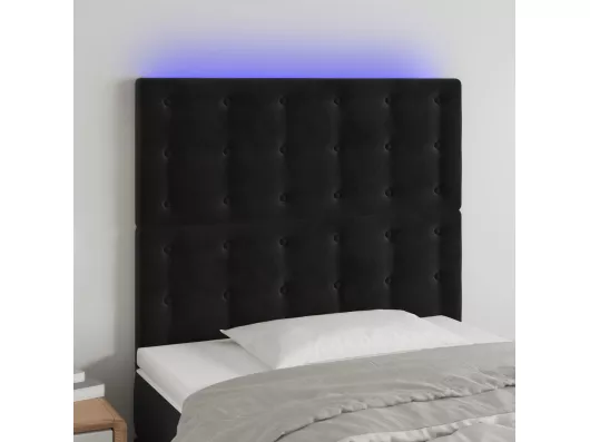 Kauf Unique LED Kopfteil Schwarz 100x5x118/128 cm Samt