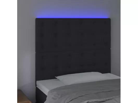Kauf Unique LED Kopfteil Schwarz 100x5x118/128 cm Samt Tägliche Deals