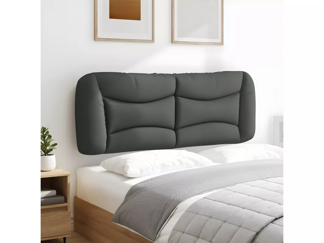 Kauf Unique Kopfteil-Kissen Dunkelgrau 120 cm Stoff Sonderangebote