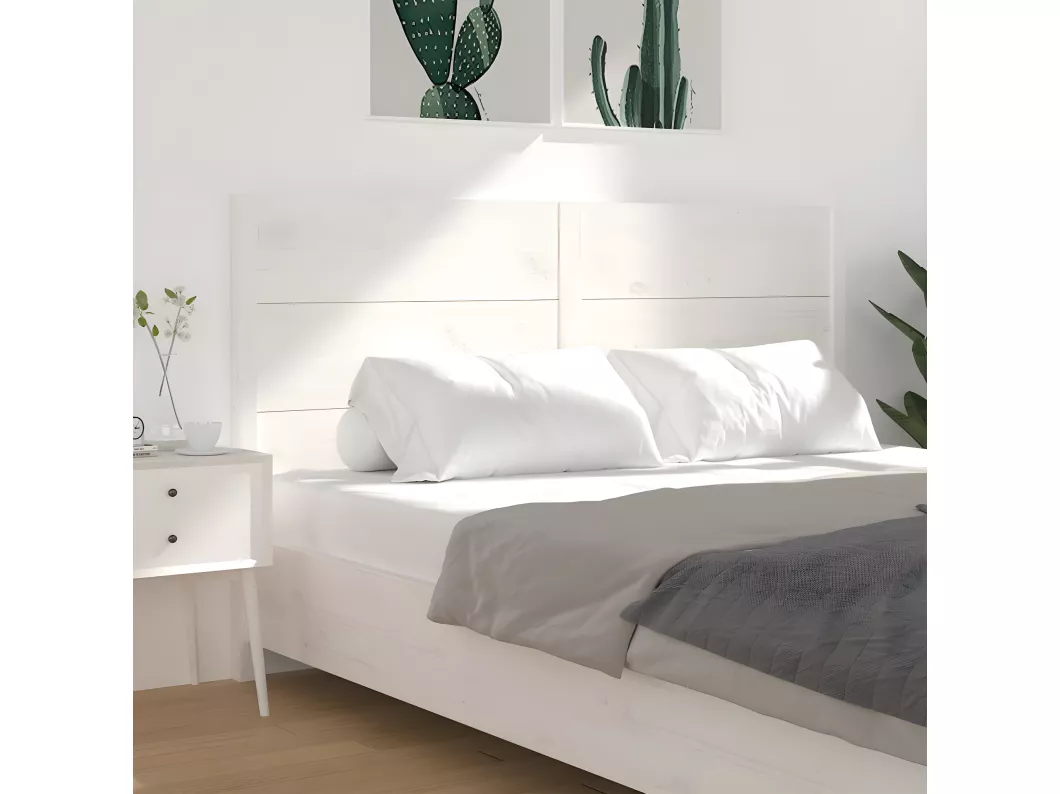 Kauf Unique Kopfteil Weiß 126x4x100 cm Massivholz Kiefer VIP-Rabatte