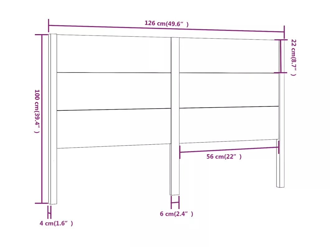 Kauf Unique Kopfteil Weiß 126x4x100 cm Massivholz Kiefer VIP-Rabatte