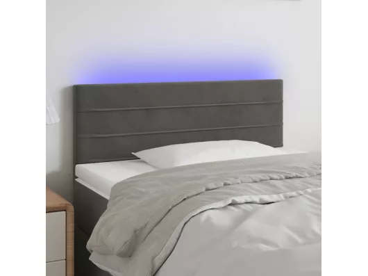 Kauf Unique LED Kopfteil Dunkelgrau 80x5x78/88 cm Samt Bis zu 60% Rabatt