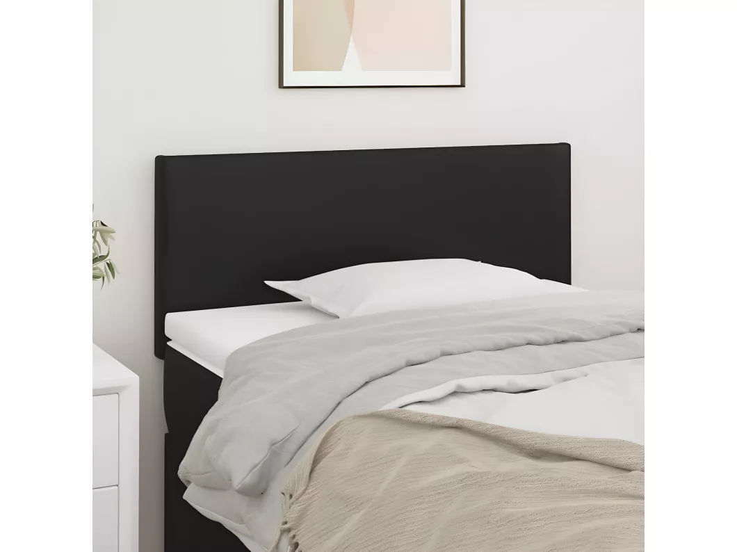 Kauf Unique Kopfteil Schwarz 90x5x78/88 cm Kunstleder