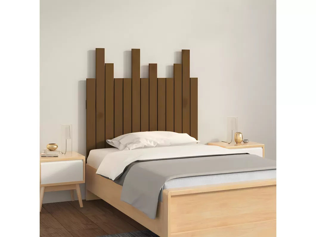 Kauf Unique Wand-Kopfteil Honigbraun 82,5x3x80 cm Massivholz Kiefer